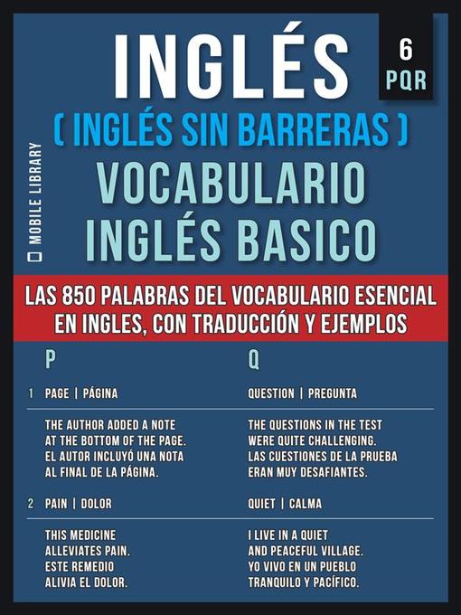 Title details for Inglés (Inglés Sin Barreras) Vocabulario Inglés Basico--6--PQR by Mobile Library - Wait list